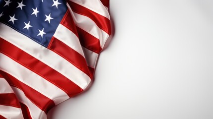 Obraz premium American Flag Draped Elegantly on a White Background