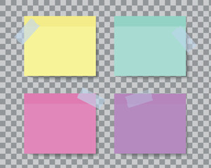 Realistic yellow sticky notes isolated with real shadow on white background.