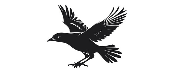 Flying American bird silouet in Monochrome Vector Art