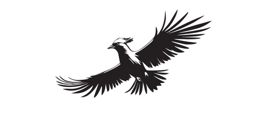Flying American bird silouet in Monochrome Vector Art