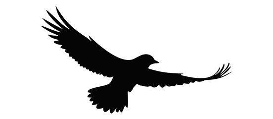 Flying American bird silouet in Monochrome Vector Art