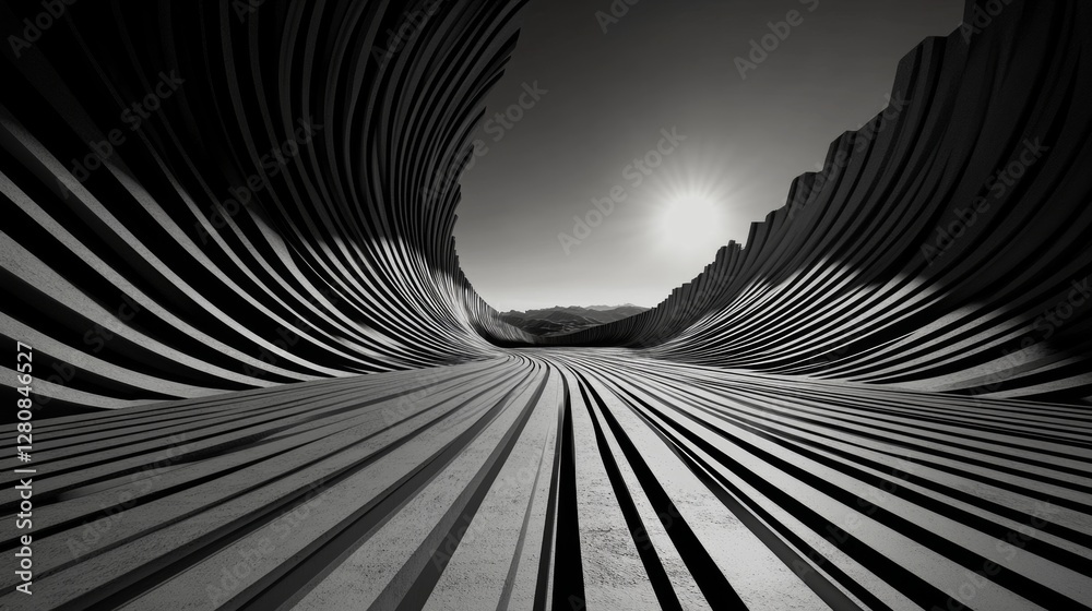 Poster dynamic abstract imagery depicting speed and motion with fluid lines in 4k resolution
