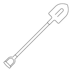 Shovel Outline Vector Illustration