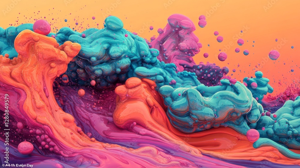 Poster a dynamic visual spectacle unfolds through a colorful wave of flowing patterns in 4k resolution