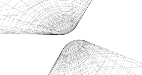 Futuristic Urban Wireframe – Geometric High-Rise Concepts