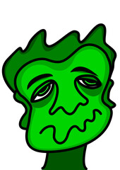 Illustration of a sick boy