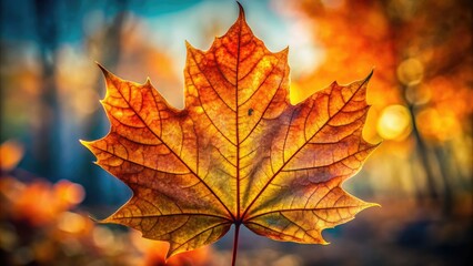 Fototapeta premium Crisp autumnal images: dried maple leaves in high-resolution, perfect for nature stock.