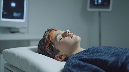 Autism research professional analyzing sleep patterns in children with autism. Featuring sleep studies and autism evaluation