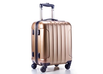 rolling suitcase isolated on a white background