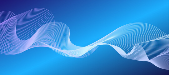 Blue abstract background with flowing particles