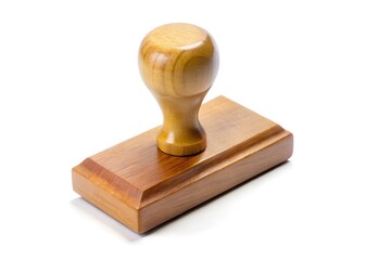 wooden stamp isolated on a white background