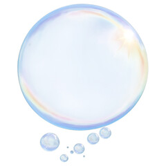 Colorful Soap Bubbles with Sparkles - Isolated on Transparent Background PNG