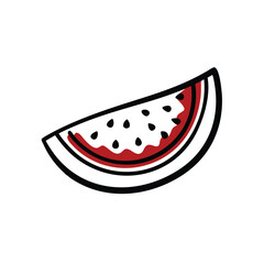 Cute cartoon slice of watermelon.