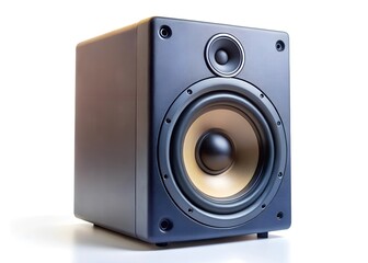 Obraz premium black speaker box isolated on a white background