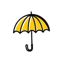 Simple yellow umbrella graphic design