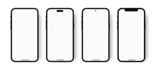 Realistic smartphone illustration. Smartphone illustration. Smartphone front view. 3D mobile phone