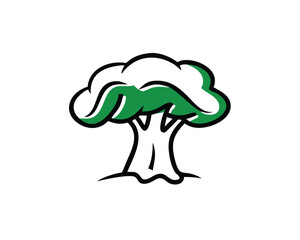 A stylized illustration of a broccoli plant.