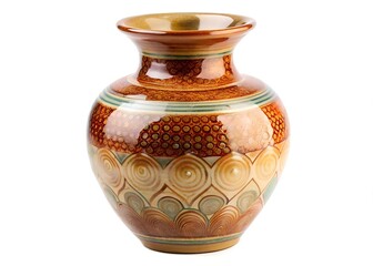 colorful stylish vase isolated on a white background