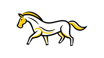 Stylish outline of a horse in motion.