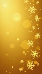 Sparkling snowflakes on a luxurious golden background, festive, gold