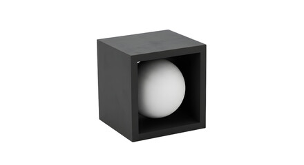 Fototapeta premium Sphere Inside Cube Simple Minimalist Object in Geometric Arrangement
