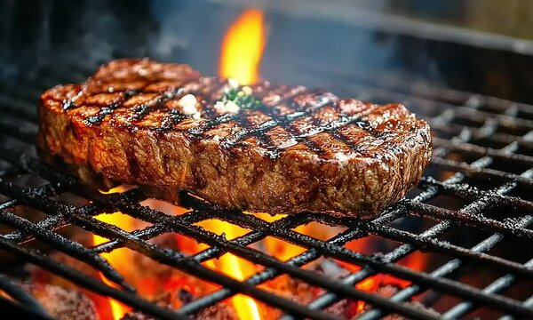 Ancho Steak Grilled Over Flames with Smoky Char and Savory Meat
