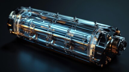 Naklejka premium Transparent Engine: Futuristic Design and Mechanical Precision