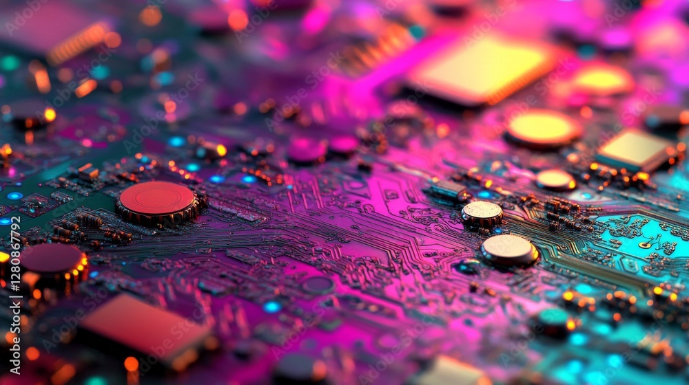Poster a mesmerizing 4k abstract background with a blend of vivid colors and dynamic digital patterns