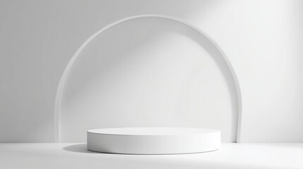 gold and white marble display podium for luxury product advertisement with a beautiful beige background, generative ai