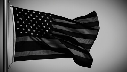USA national flag The black American flag. The USA flag. America identity.