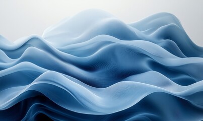 Obraz premium Abstract Blue Wave Design with Smooth Curves and Fluid Gradient Motion on Minimal Background, Ideal for Modern Graphic Resources and Creative Projects