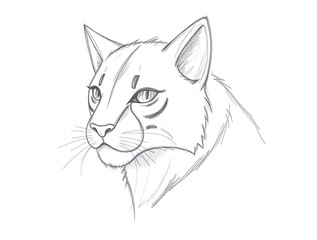 Obraz premium Lynx Head Sketch - Detailed Wildlife Art with Realistic Features