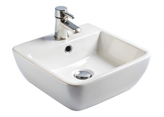 Fototapeta premium white vessel sink isolated on a white background