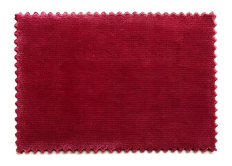 velvet cloth swatch isolated on a white background