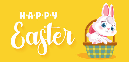 Easter rabbit, easter Bunny. Vector illustration.