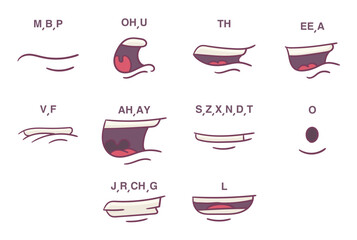 Mouth alphabet character lip sync design vector (1)