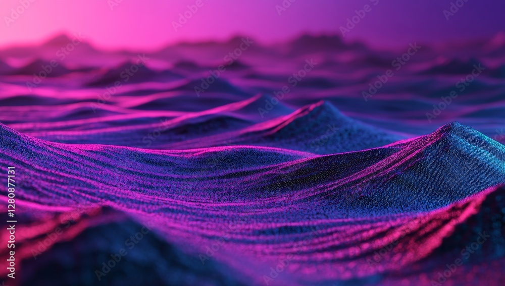 Poster a futuristic science infographic is formed by combining big data visualization with sound wave visua