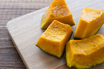 冷凍かぼちゃ　冷凍野菜　カボチャの写真素材