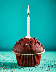 Geburtstag Cup Cake mit Kerze