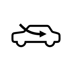 Car silhouette with fresh air arrow