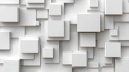 Abstract geometric shapes, white squares, digital art, background