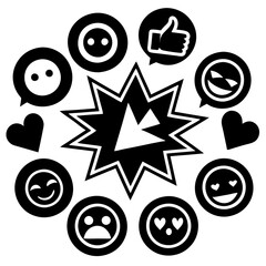 social media generic reaction icons 
