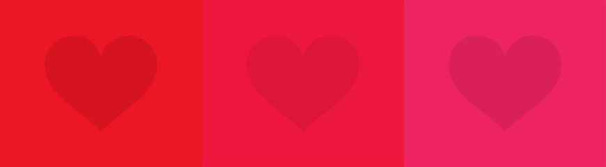 Hearts on red and pink backgrounds. Vector illustration.