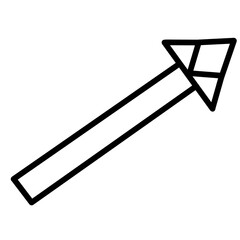 Upward trending arrows | pointer forward icon | black and white. Hand drawn. 