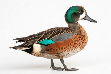 Obraz premium andean teal wild duck isolated on white background