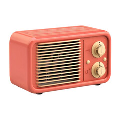 Retro-Styled Portable Electric Fan Heater with Adjustable Settings