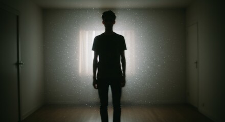 Liminal Silhouette, Figure in In-Between Space Connecting Realities