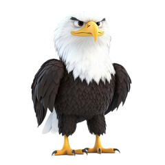 Obraz premium Cartoon Bald Eagle with Confident Expression
