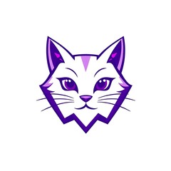 Adorable Cat Mascot Logo with a Playful Expression on a Clean White PNG Background