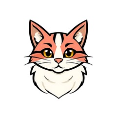 Adorable Cat Mascot Logo with a Playful Expression on a Clean White PNG Background